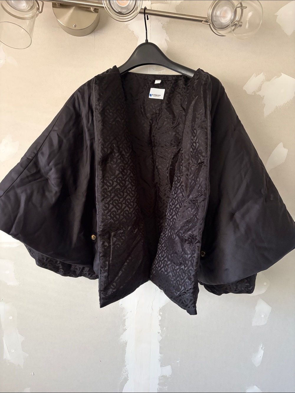 EUC Burberry Circular Silk Puffer Cape missing closure